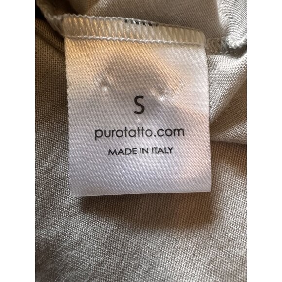 Purotatto Made in Italy Long Sleeve Top S 60% Micromodal 40% Milk Fiber Gray - Picture 3 of 11